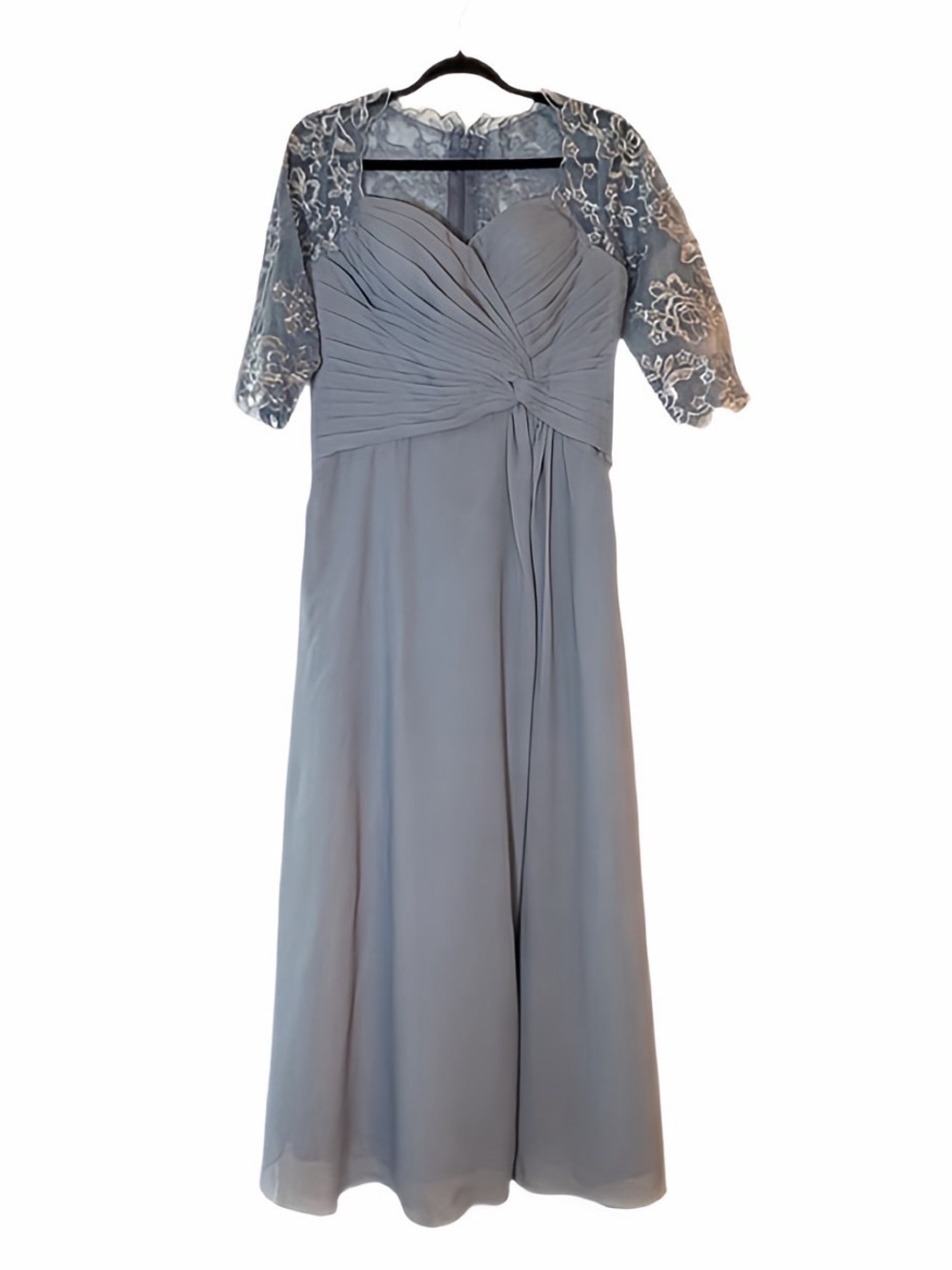 Dusty Blue Lace Formal Evening Gown Size 8 NWOT